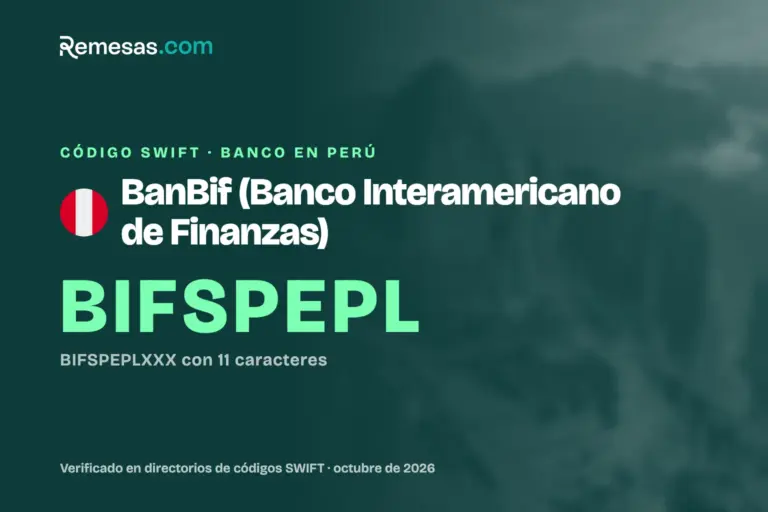 Código SWIFT de BanBif (Banco Interamericano de Finanzas): cómo recibir dinero del extranjero (2026)