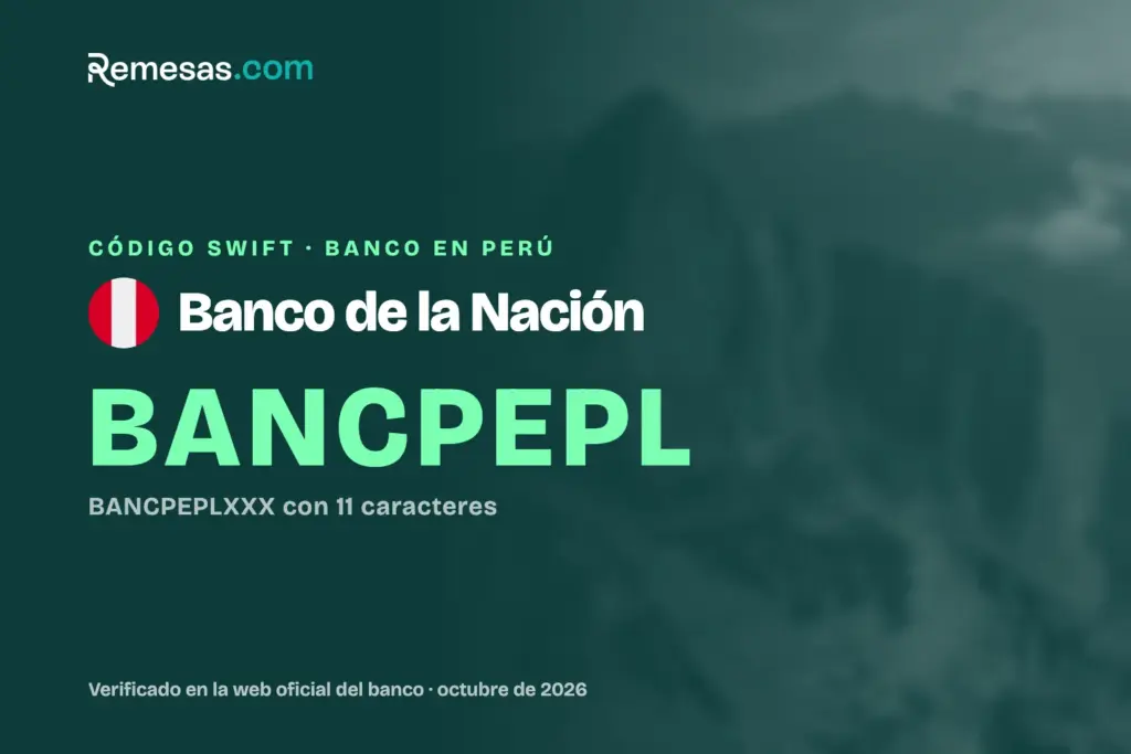 Código SWIFT del Banco de la Nación: cómo recibir dinero del extranjero (2026)