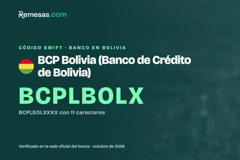Código SWIFT del BCP Bolivia (Banco de Crédito de Bolivia): cómo recibir dinero del extranjero (2026)