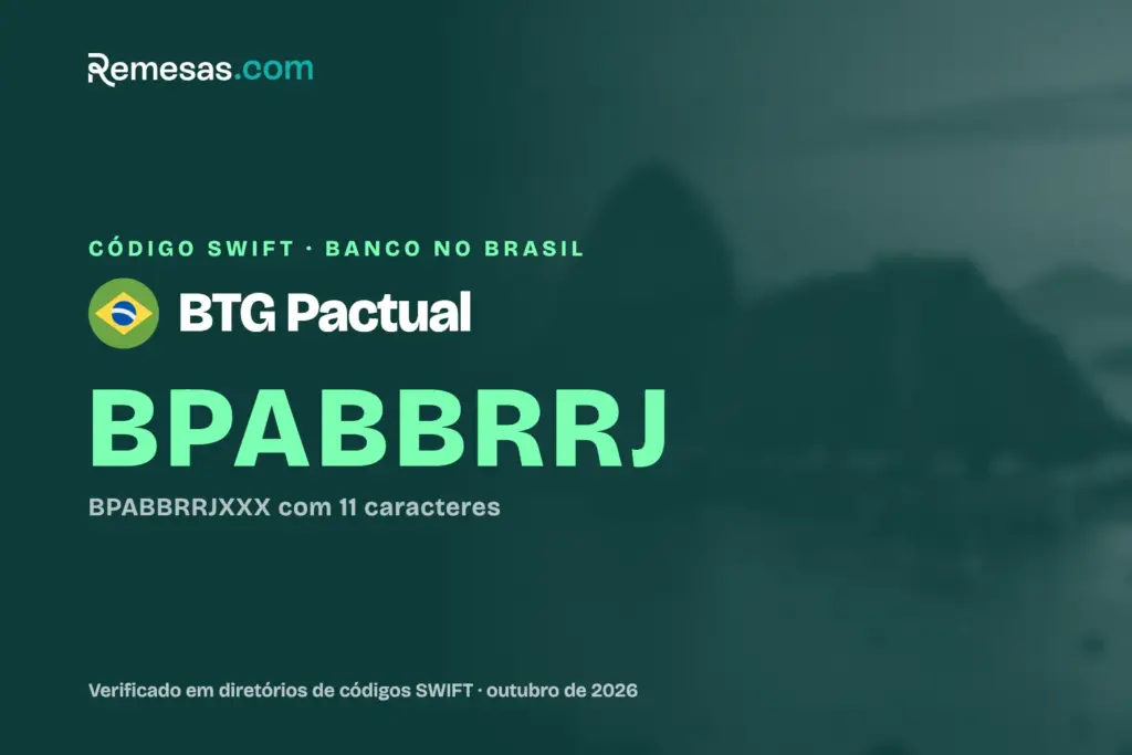 Código SWIFT do BTG Pactual: como receber dinheiro do exterior (2026)