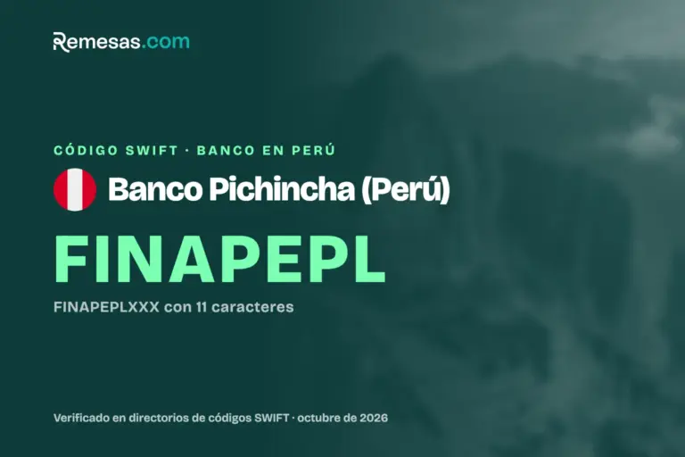 Código SWIFT del Banco Pichincha (Perú): cómo recibir dinero del extranjero (2026)